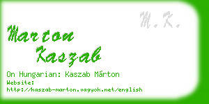 marton kaszab business card